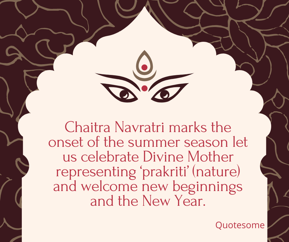 Chaitra Navratri marks the onset of the summer season let us celebrate Divine Mother representing ‘prakriti’ (nature) and welcome new beginnings and the New Year.